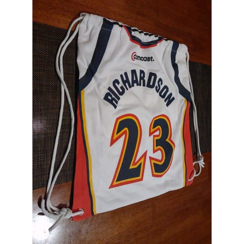 Jason Richardson #23 Warriors Jersey Cinch Drawstring Back pack sack Gym Bag NEW - Picture 4 of 5